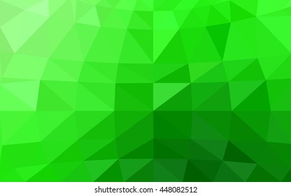 Light green polygonal illustration, which consist of triangles. Triangular design for your business. Geometric background in Origami style with gradient.