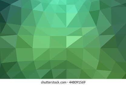 Light green polygonal illustration, which consist of triangles. Triangular design for your business. Geometric background in Origami style with gradient.