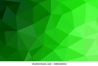 Light green polygonal illustration, which consist of triangles. Triangular design for your business. Geometric background in Origami style with gradient.