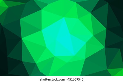Light green polygonal illustration, which consist of triangles. Triangular design for your business. Geometric background in Origami style with gradient.