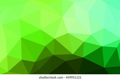Light green polygonal illustration, which consist of triangles. Triangular design for your business. Geometric background in Origami style with gradient.