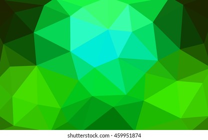 Light green polygonal illustration, which consist of triangles. Triangular design for your business. Geometric background in Origami style with gradient.