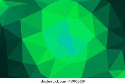 Light green polygonal illustration, which consist of triangles. Triangular design for your business. Geometric background in Origami style with gradient.