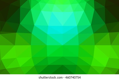 Light green polygonal illustration, which consist of triangles. Triangular design for your business. Geometric background in Origami style with gradient.