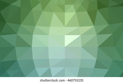 Light green polygonal illustration, which consist of triangles. Triangular design for your business. Geometric background in Origami style with gradient.