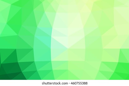 Light green polygonal illustration, which consist of triangles. Triangular design for your business. Geometric background in Origami style with gradient.
