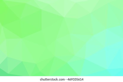 Light green polygonal illustration, which consist of triangles. Triangular design for your business. Geometric background in Origami style with gradient.