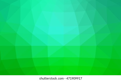 Light green polygonal illustration, which consist of triangles. Triangular design for your business. Geometric background in Origami style with gradient.