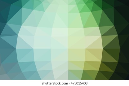 Light green polygonal illustration, which consist of triangles. Triangular design for your business. Geometric background in Origami style with gradient.