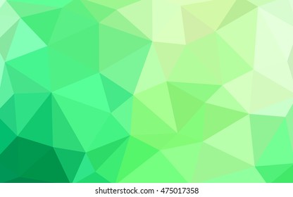 Light green polygonal illustration, which consist of triangles. Triangular design for your business. Geometric background in Origami style with gradient.