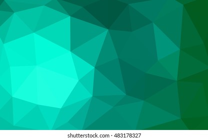 Light green polygonal illustration, which consist of triangles. Triangular design for your business. Geometric background in Origami style with gradient.