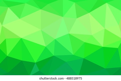 Light green polygonal illustration, which consist of triangles. Triangular design for your business. Geometric background in Origami style with gradient.
