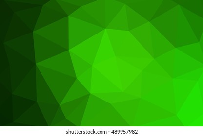 Light green polygonal illustration, which consist of triangles. Triangular design for your business. Geometric background in Origami style with gradient.