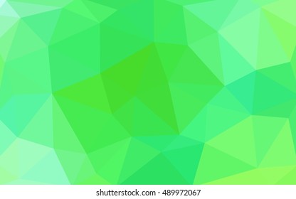 Light green polygonal illustration, which consist of triangles. Triangular design for your business. Geometric background in Origami style with gradient.