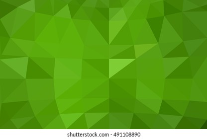 Light green polygonal illustration, which consist of triangles. Triangular design for your business. Geometric background in Origami style with gradient.
