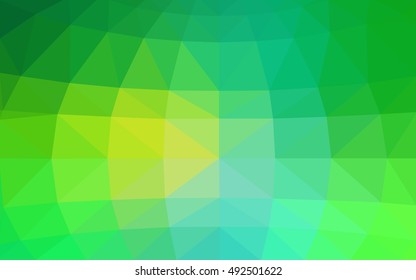 Light green polygonal illustration, which consist of triangles. Triangular design for your business. Geometric background in Origami style with gradient.
