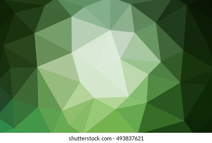 Light green polygonal illustration, which consist of triangles. Triangular design for your business. Geometric background in Origami style with gradient.
