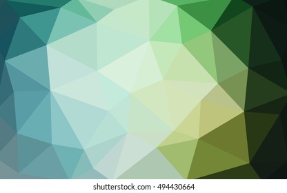 Light green polygonal illustration, which consist of triangles. Triangular design for your business. Geometric background in Origami style with gradient.