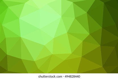 Light green polygonal illustration, which consist of triangles. Triangular design for your business. Geometric background in Origami style with gradient.