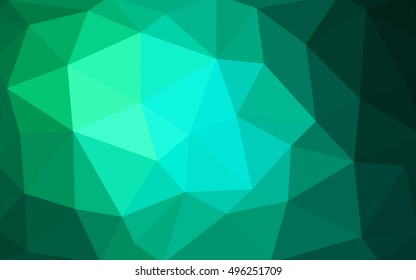 Light green polygonal illustration, which consist of triangles. Triangular design for your business. Geometric background in Origami style with gradient.