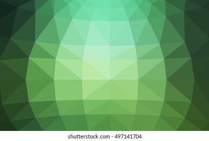 Light green polygonal illustration, which consist of triangles. Triangular design for your business. Geometric background in Origami style with gradient.