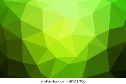 Light green polygonal illustration, which consist of triangles. Triangular design for your business. Geometric background in Origami style with gradient.