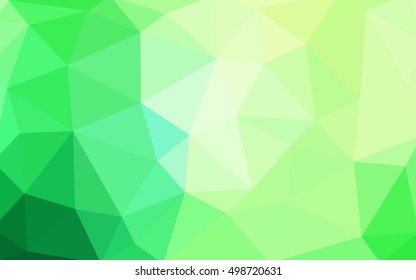 Light green polygonal illustration, which consist of triangles. Triangular design for your business. Geometric background in Origami style with gradient.