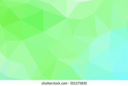 Light green polygonal illustration, which consist of triangles. Triangular design for your business. Geometric background in Origami style with gradient.