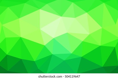 Light green polygonal illustration, which consist of triangles. Triangular design for your business. Geometric background in Origami style with gradient.