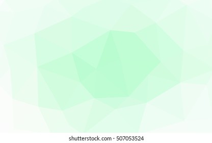 Light green polygonal illustration, which consist of triangles. Triangular design for your business. Geometric background in Origami style with gradient.