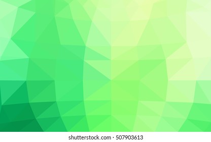 Light green polygonal illustration, which consist of triangles. Triangular design for your business. Geometric background in Origami style with gradient.