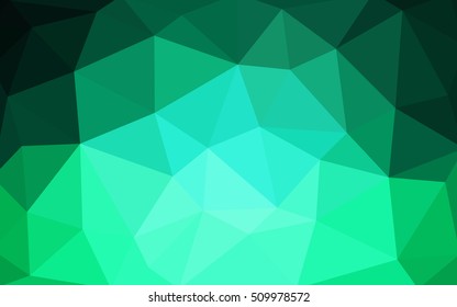 Light green polygonal illustration, which consist of triangles. Triangular design for your business. Geometric background in Origami style with gradient.