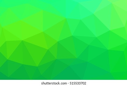 Light green polygonal illustration, which consist of triangles. Triangular design for your business. Geometric background in Origami style with gradient.