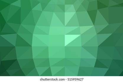 Light green polygonal illustration, which consist of triangles. Triangular design for your business. Geometric background in Origami style with gradient.