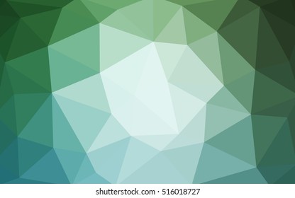 Light green polygonal illustration, which consist of triangles. Triangular design for your business. Geometric background in Origami style with gradient.