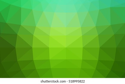 Light green polygonal illustration, which consist of triangles. Triangular design for your business. Geometric background in Origami style with gradient.