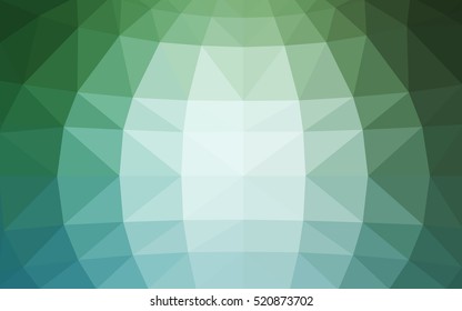 Light green polygonal illustration, which consist of triangles. Triangular design for your business. Geometric background in Origami style with gradient.