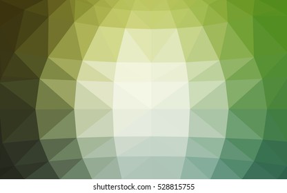 Light green polygonal illustration, which consist of triangles. Triangular design for your business. Geometric background in Origami style with gradient.