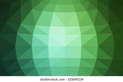 Light green polygonal illustration, which consist of triangles. Triangular design for your business. Geometric background in Origami style with gradient.