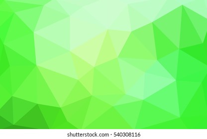 Light green polygonal illustration, which consist of triangles. Triangular design for your business. Geometric background in Origami style with gradient.
