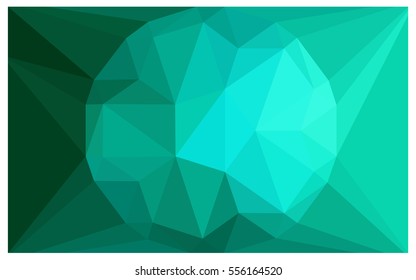 Light Green polygonal illustration, which consist of triangles with a gemstone in center. Triangular design of a huge diamond for your business. Creative geometric background of gems.