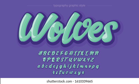 Light Green Purple Bold Grafitti Calligraphy Style Typography Artistic Font