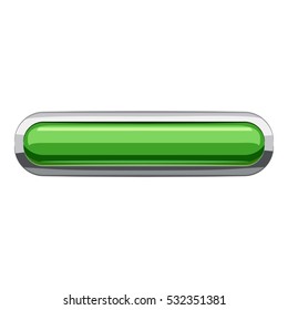 Light green rectangular button icon. Cartoon illustration of rectangular button vector icon for web design