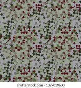 Light green, red and dark green digital camouflage is colorful seamless pixel pattern that can be used as a camo print for clothing and background and backdrop or computer wallpaper