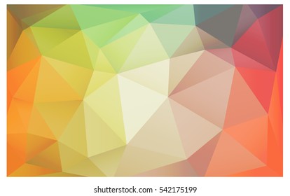 Light Green Red Low poly crystal background. Polygon design pattern. Low poly vector illustration, low polygon background.