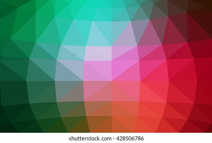 Light green, red polygonal illustration, which consist of triangles. Triangular design for your business. Geometric background in Origami style with gradient.