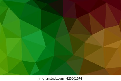 Light green, red polygonal illustration, which consist of triangles. Triangular design for your business. Geometric background in Origami style with gradient.
