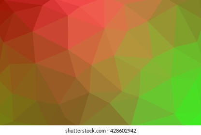 Light green, red polygonal illustration, which consist of triangles. Triangular design for your business. Geometric background in Origami style with gradient.
