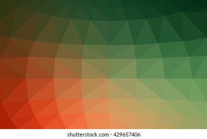 Light green, red polygonal illustration, which consist of triangles. Triangular design for your business. Geometric background in Origami style with gradient.
