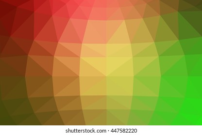 Light green, red polygonal illustration, which consist of triangles. Triangular design for your business. Geometric background in Origami style with gradient.